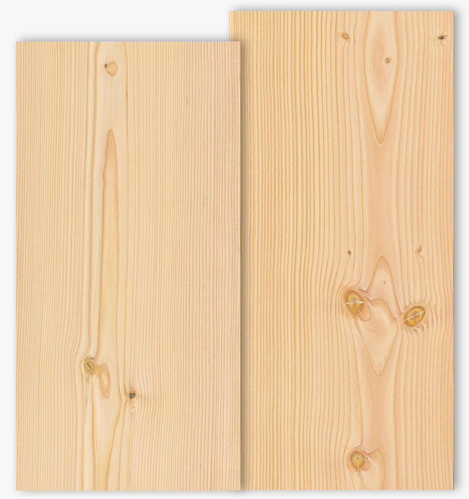 Douglas floor boards with grade type Select and Natur with 450mm width