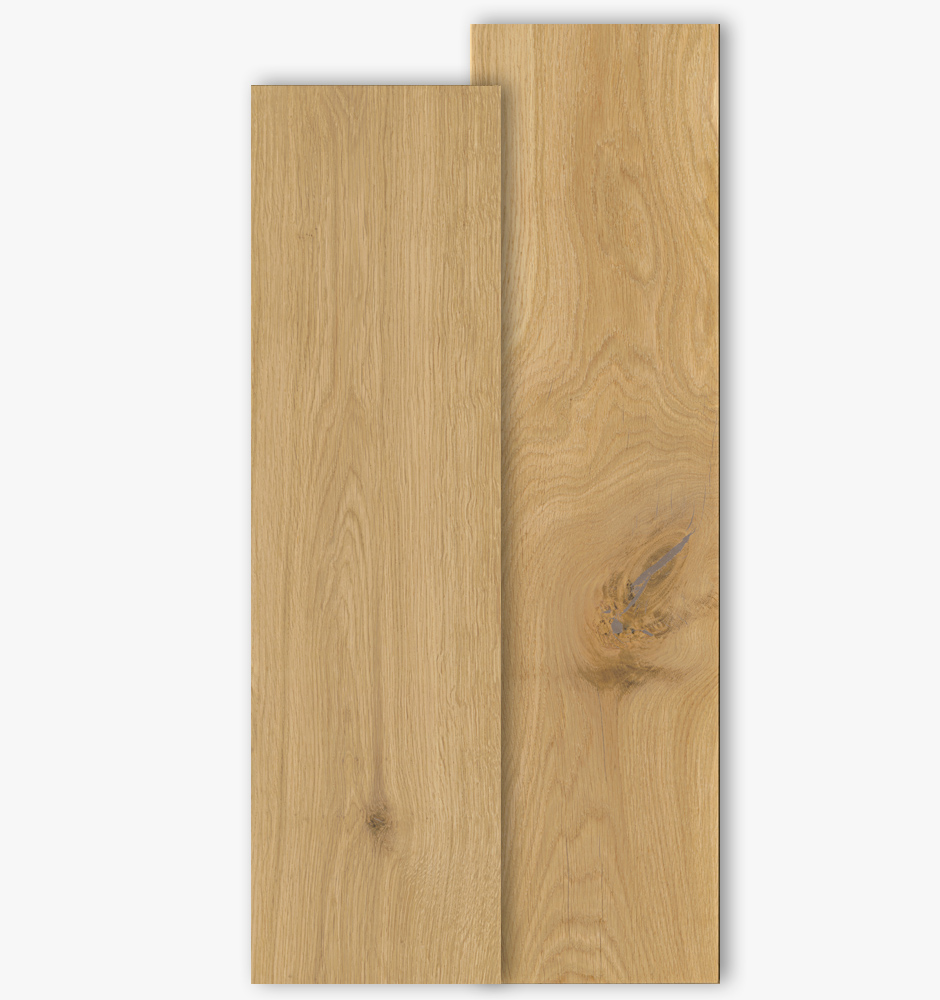 Oak boards with grade type Select and Natur with 250mm width